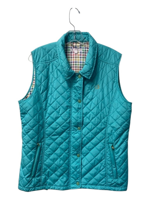 Peter Millar Size XL Green Polyester Quilted Sleeveless Front Zip Jacket Green / XL