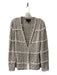 St John Couture Size 14 Gray & Ivory Wool & Rayon Tweed Fringe Detail Jacket Gray & Ivory / 14