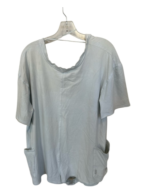 FP Movement Size L Baby Blue Cotton Blend Short Sleeve V Back Athletic Romper Baby Blue / L
