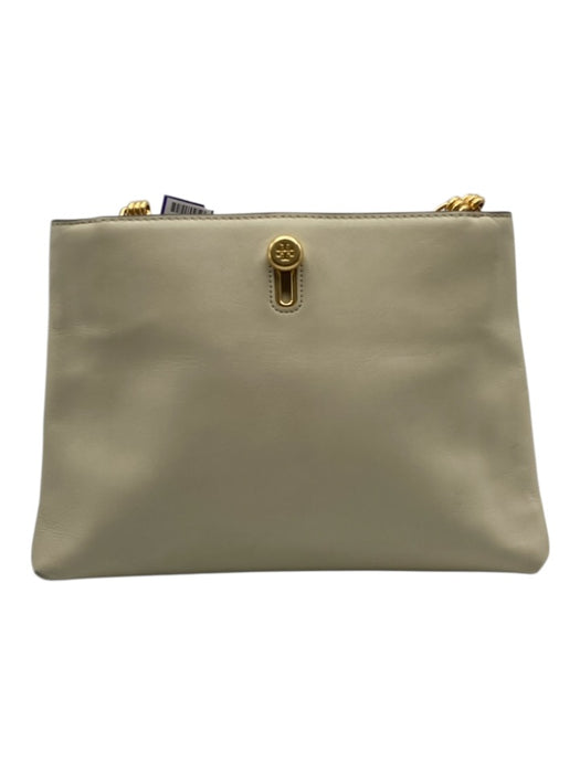 Tory Burch Cream White Leather Gold Tone Hardware Crossbody Chain Bag Cream White / Small