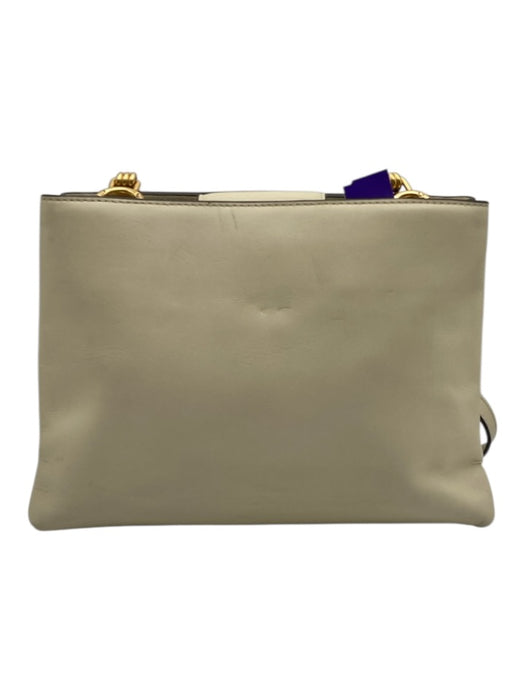Tory Burch Cream White Leather Gold Tone Hardware Crossbody Chain Bag Cream White / Small