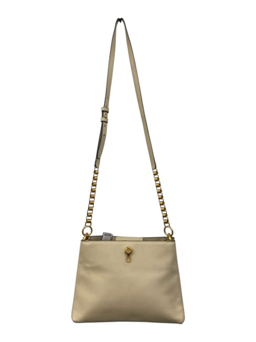 Tory Burch Cream White Leather Gold Tone Hardware Crossbody Chain Bag Cream White / Small