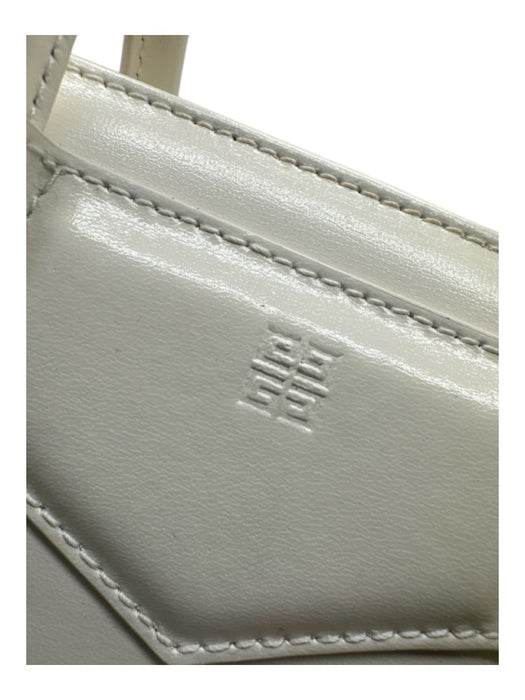 Givenchy White & Gold Calfskin Leather 2 Handles Gold Hardware Crossbody Bag White & Gold / XS