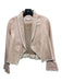 Sarah Stewart Size S Blush Pink Leather Raw Edge Open Front Moto Jacket Blush Pink / S