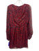 Parker Black Size 4 Red & Black Silk Blend Metallic Thread Abstract Floral Dress Red & Black / 4