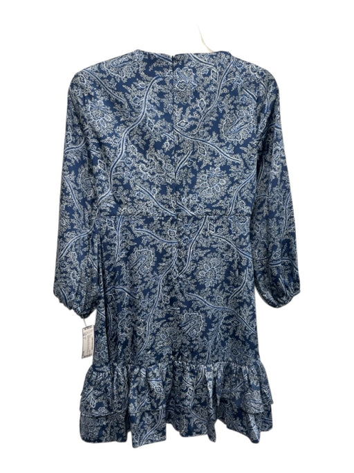 Likely Size 2 Mixed Blues & White Polyester 3/4 Balloon Sleeve Dress Mixed Blues & White / 2
