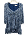 Likely Size 2 Mixed Blues & White Polyester 3/4 Balloon Sleeve Dress Mixed Blues & White / 2
