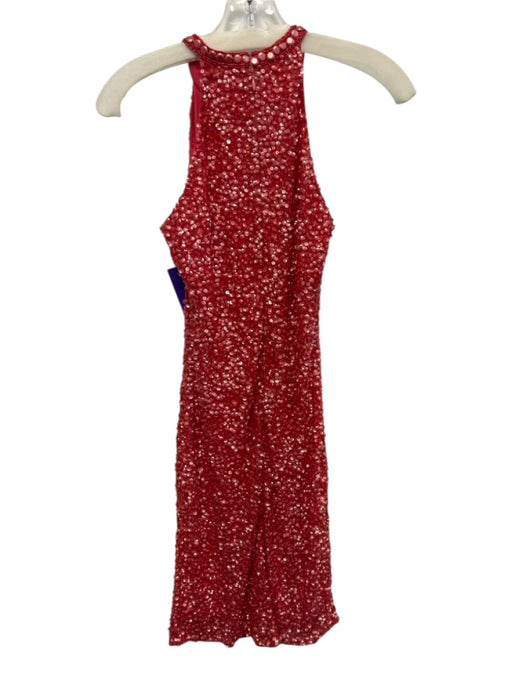 Parker Black Size Est S Coral Pink Nylon Sleeveless Sequined Beaded Detail Dress Coral Pink / Est S