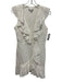 Milly Size 4 White Cotton Floral Eyelet Sleeveless V Neck Ruffle Detail Dress White / 4