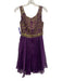 Marchesa Notte Size 6 Purple & Gold Silk Embroidered Beaded & Sequined Dress Purple & Gold / 6