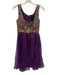 Marchesa Notte Size 6 Purple & Gold Silk Embroidered Beaded & Sequined Dress Purple & Gold / 6