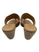 Jack Rogers Shoe Size 9 Beige Leather Upper Thong Whipstitch Wedge Mule Sandals Beige / 9