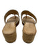 Jack Rogers Shoe Size 9 Beige Cork & Leather Thong Whipstitch Wedge Mule Sandals Beige / 9