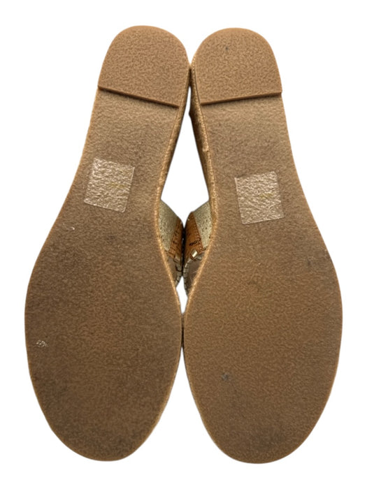 Jack Rogers Shoe Size 9 Beige Cork & Leather Thong Whipstitch Wedge Mule Sandals Beige / 9