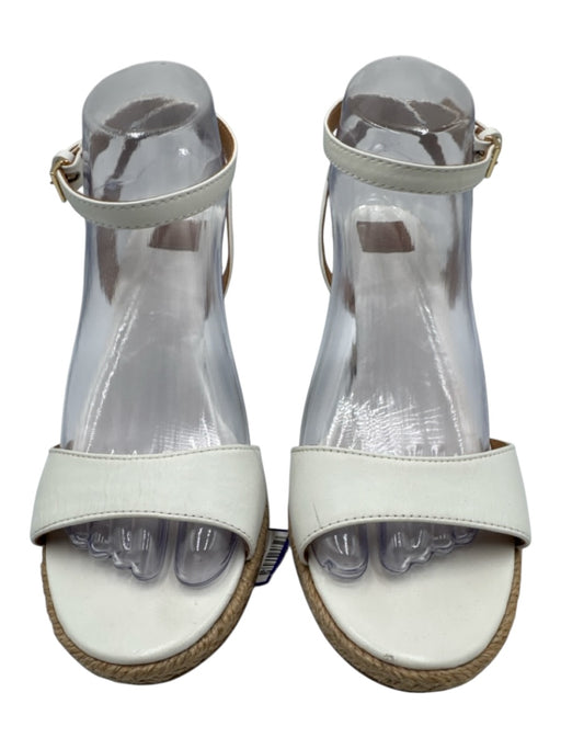 Tory Burch Shoe Size 9 White Leather Upper Ankle Buckle Quilted Detail Sandals White / 9