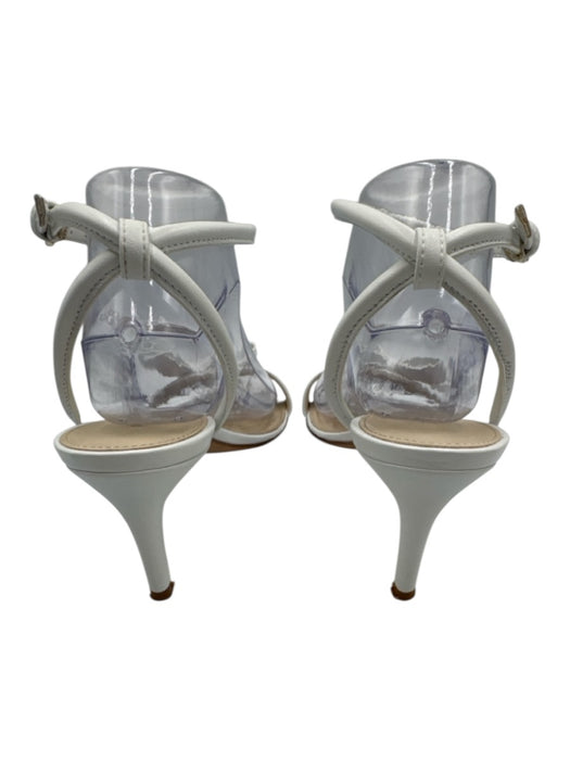 Prota Fiori Shoe Size 39.5 White Synthetic Upper Box Bag Ankle Buckle Sandals White / 39.5