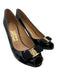 Salvatore Ferragamo Shoe Size 9 Black & Gold Tone Leather Upper Patent Pumps Black & Gold Tone / 9