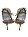 Aquazzura Shoe Size 39 Beige & White Leather Upper Faux Pearl Wrap Ankle Sandals Beige & White / 39