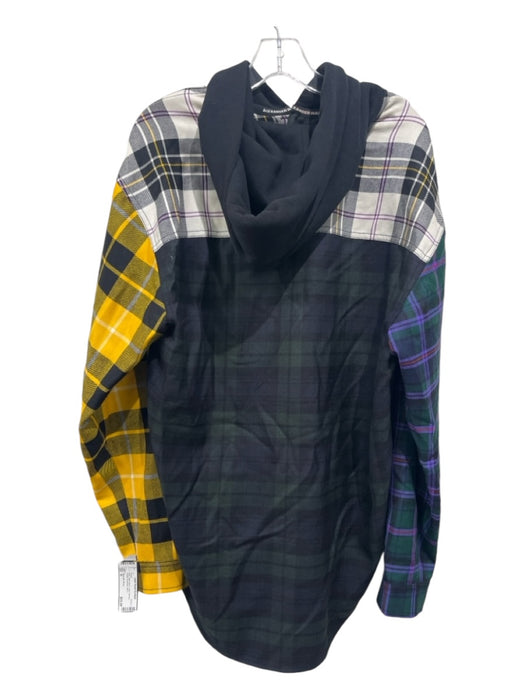 Alexander Wang Size M Multi Cotton Blend Plaid Patches Hoodie Men's Jacket M