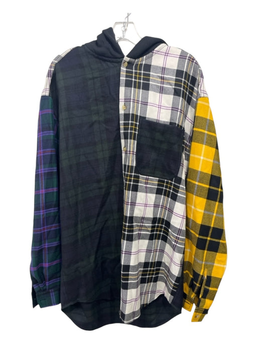 Alexander Wang Size M Multi Cotton Blend Plaid Patches Hoodie Men's Jacket M