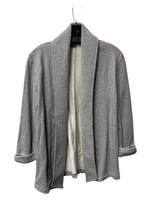 Theory Size Medium Gray Cotton Long Sleeve Open Front Folded Collar Jacket Gray / Medium