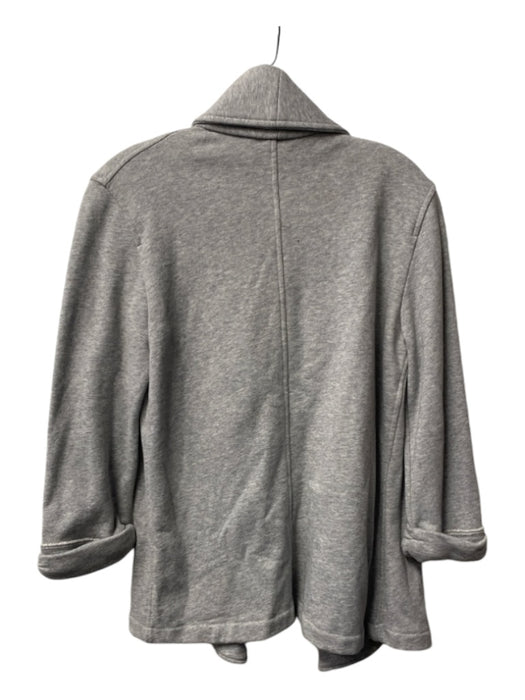 Theory Size Medium Gray Cotton Long Sleeve Open Front Folded Collar Jacket Gray / Medium