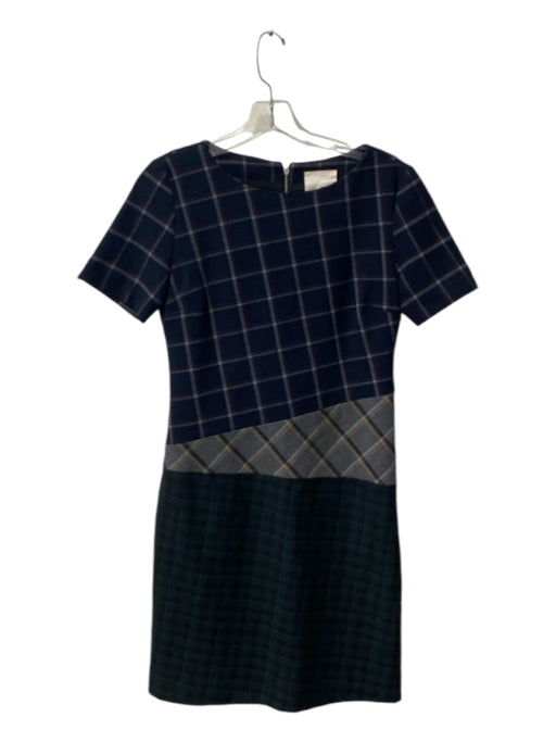 Band of Outsiders Size 1 Navy & Gray Print Polyester Blend Round Neck Dress Navy & Gray Print / 1