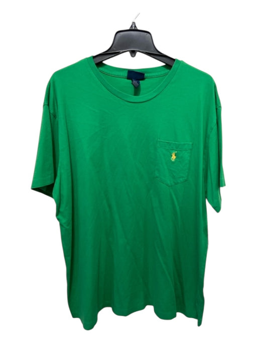 Polo Size XL Green Cotton Blend Solid T shirt Crew Men's Short Sleeve XL