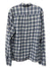 Peter Millar Size L Blue & White Cotton Plaid Flannel Men's Long Sleeve Shirt L