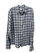 Peter Millar Size L Blue & White Cotton Plaid Flannel Men's Long Sleeve Shirt L