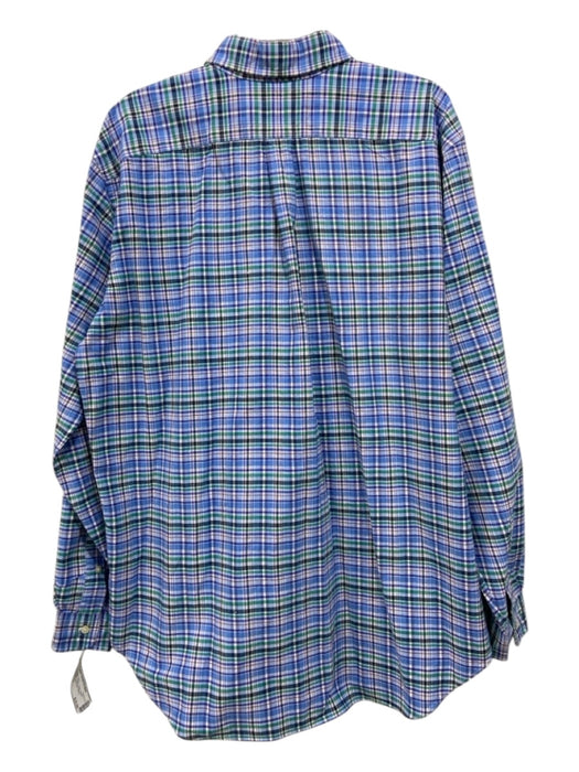 Ralph Lauren Size XL Blue & Green Cotton Plaid Oxford Men's Long Sleeve Shirt XL