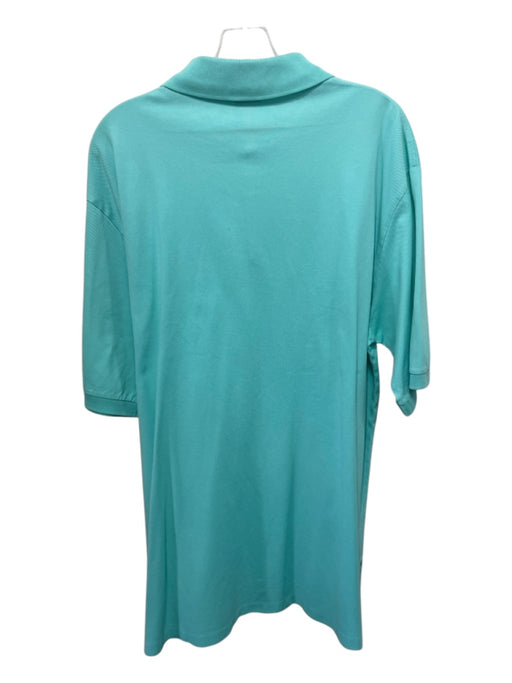 Polo Size LT Teal Cotton Solid Polo Men's Short Sleeve LT