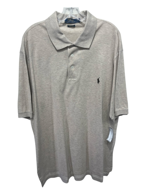 Polo Size LT Tan Cotton Solid Polo Men's Short Sleeve LT