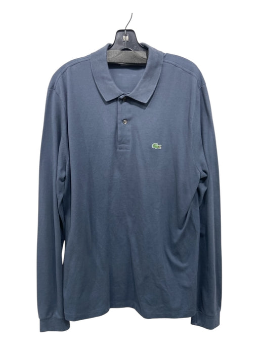 Lacoste Size XL Dark Gray Cotton Solid Polo Men's Long Sleeve Shirt XL