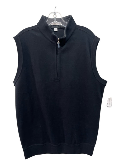 Peter Millar Size M Black Cotton Blend Solid Sweatshirt Men's Vest M