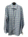 Peter Millar Size L Blue & Multi Cotton Blend Plaid Men's Long Sleeve Shirt L