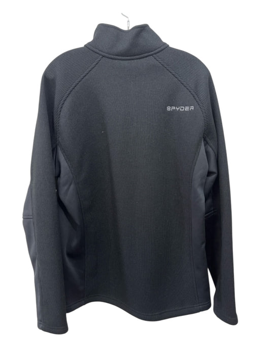 Spyder Size L Black Synthetic Solid Quarter Zip Men's Long Sleeve Shirt L