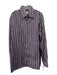 Zanetti Size XL Purple & Black Cotton Striped Button Down Long Sleeve Shirt XL