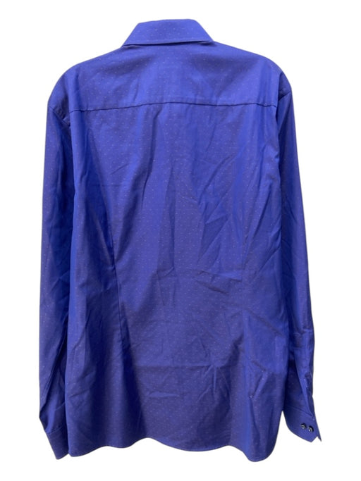 Eton Size 16.5 Royal Blue Cotton Blend Micro Button Down Men's Long Sleeve Shirt 16.5