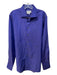 Eton Size 16.5 Royal Blue Cotton Blend Micro Button Down Men's Long Sleeve Shirt 16.5