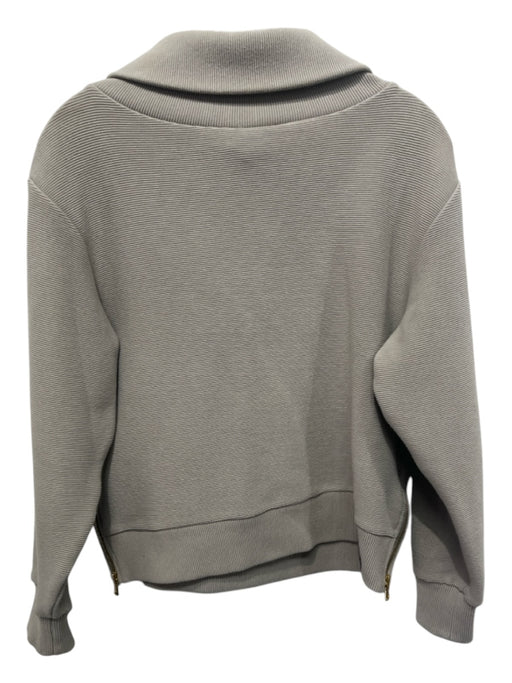 Varley Size XS Taupe Cotton & Polyester Turtleneck Ribbed Long Sleeve Sweatshirt Taupe / XS