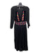 Free People Size XS Black & Multi Viscose V Neck Floral Embroidery Velvet Dress Black & Multi / XS