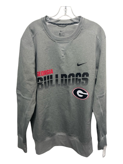 Nike Size L Gray Synthetic UGA Sweatshirt Men's Long Sleeve Shirt L