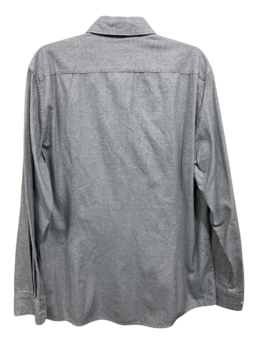 Barbour Size L Gray Cotton Blend Houndstooth Button Up Men's Long Sleeve Shirt Gray / L