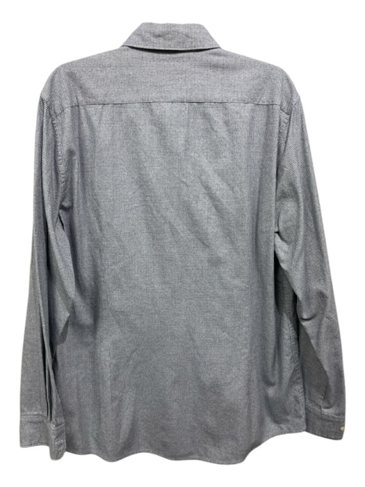 Barbour Size L Gray Cotton Blend Houndstooth Button Up Men's Long Sleeve Shirt Gray / L