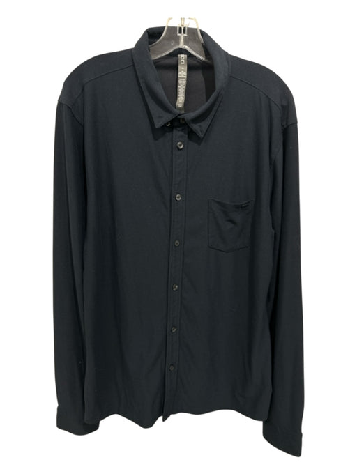 Vuori Size XL Navy Synthetic Solid Button Up Men's Long Sleeve Shirt Navy / XL