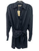 Ramy Brook Size 0 Navy Blue Polyester Satin Long Sleeve Gathered Draping Dress Navy Blue / 0