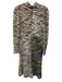 A.L.C. Size 4 Cream White & Black Silk Blend Tiger Stripe Keyhole Front Dress Cream White & Black / 4