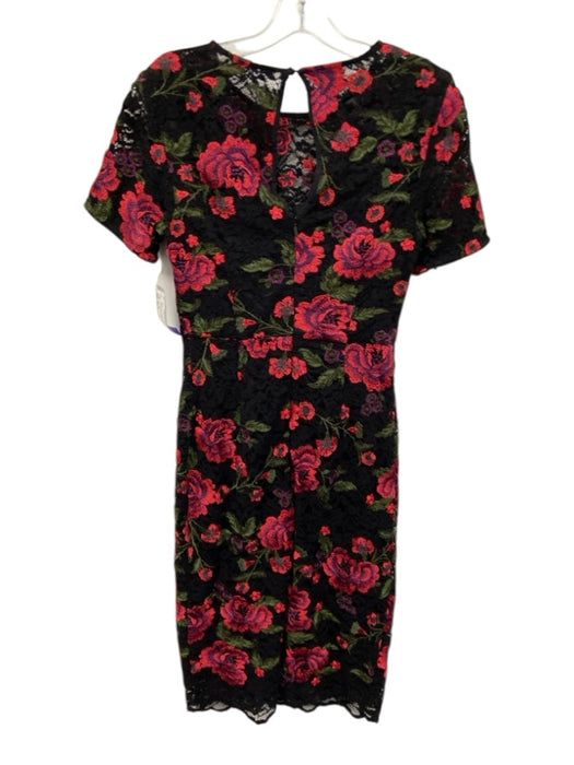 Trina Turk Size Est S Black, Red & Green Nylon Blend Floral Embroidered Dress Black, Red & Green / Est S