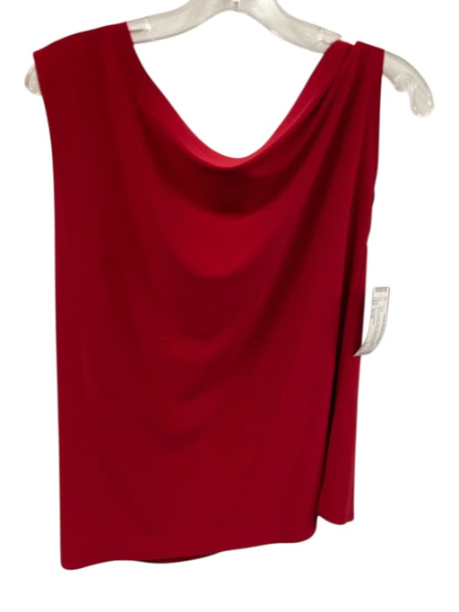 Norma Kamali Size M/38 Red Polyester Blend Asymmetrical Sleeveless Drape Top Red / M/38